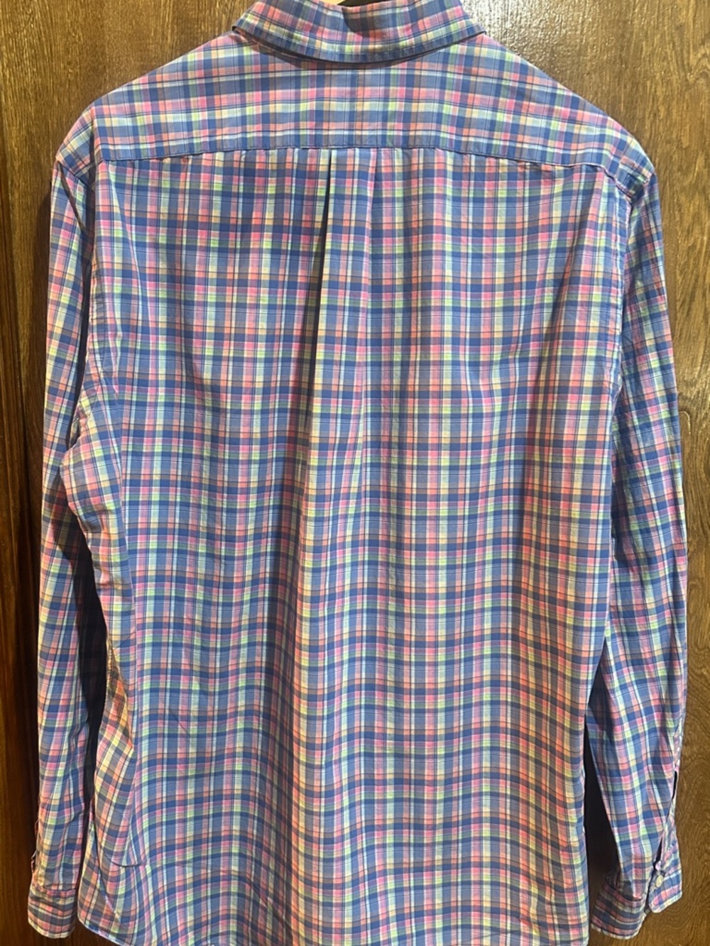 Lauren Ralph Lauren Pink Plaid Oxford Shirt Women’s L – Multicolor Button Down - Picture 5 of 10